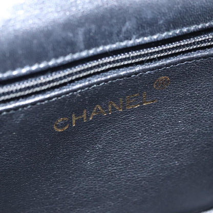 CHANEL Shoulder Bag Lamb Skin Black Gold CC FF3402