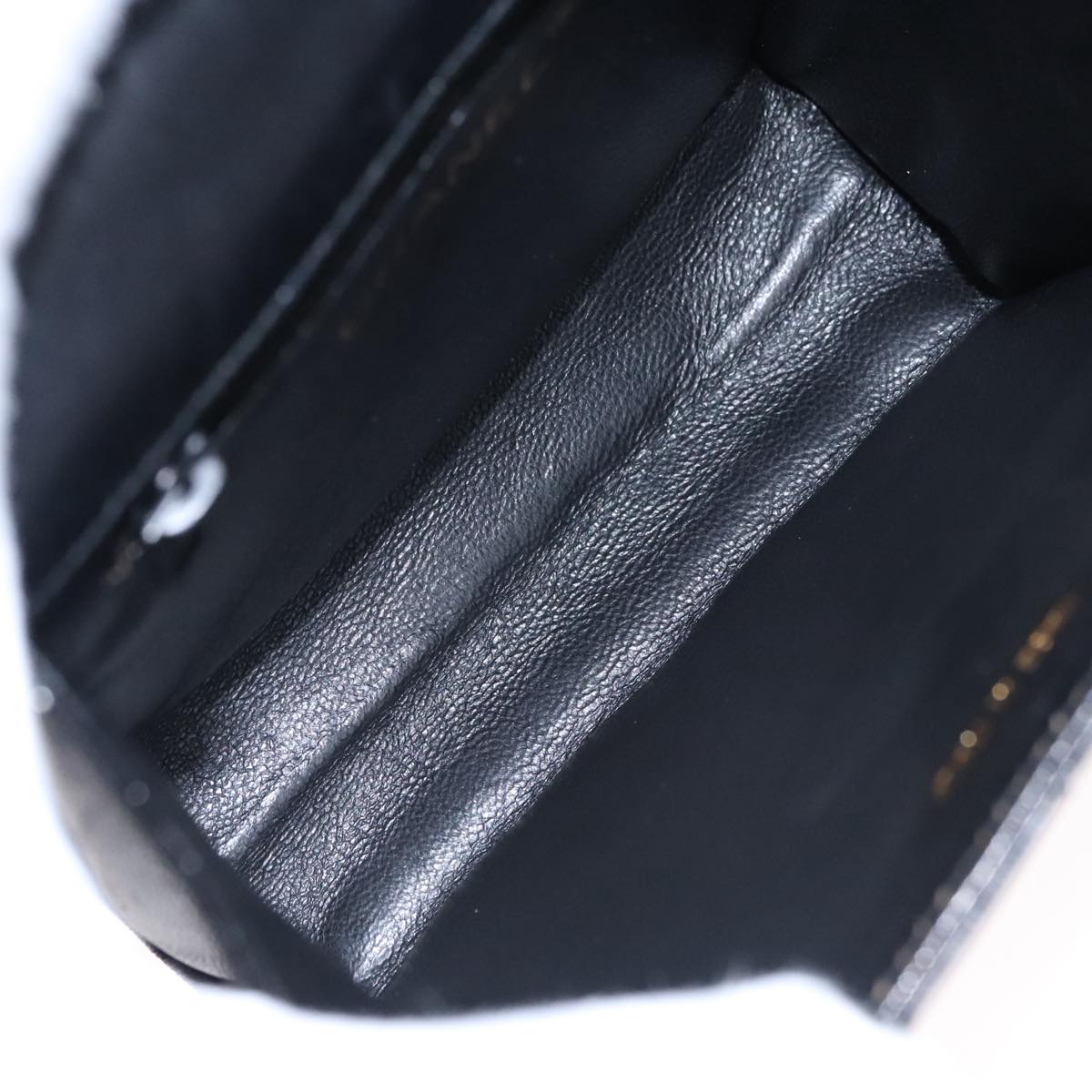 CHANEL Shoulder Bag Lamb Skin Black Gold CC FF3402