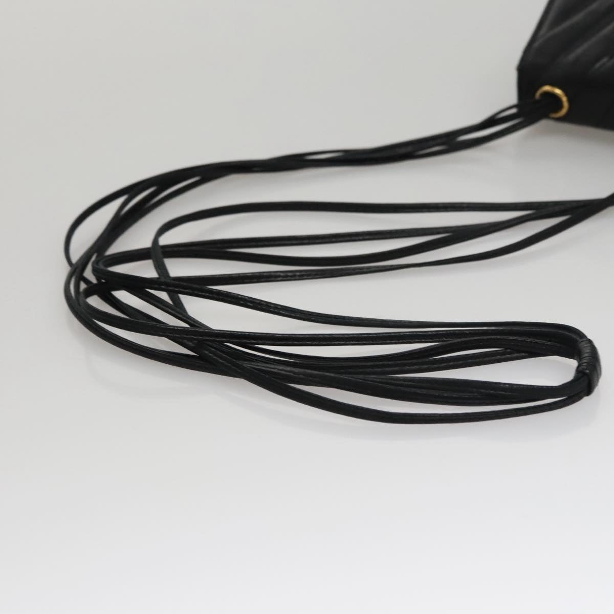 CHANEL Shoulder Bag Lamb Skin Black Gold CC FF3402