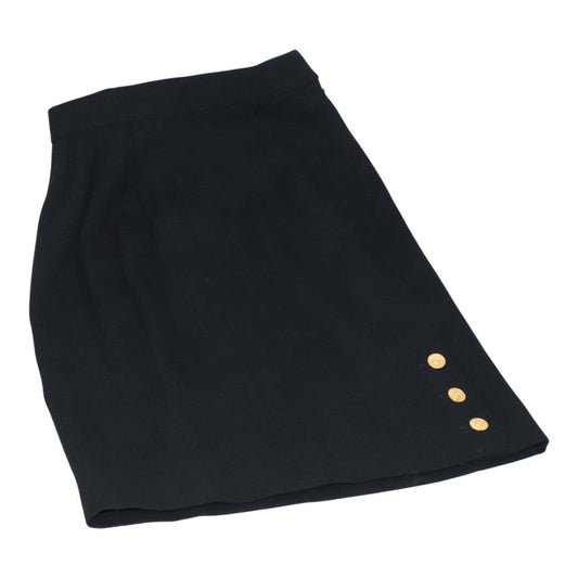 CHANEL Skirt Wool Black CC FF3749