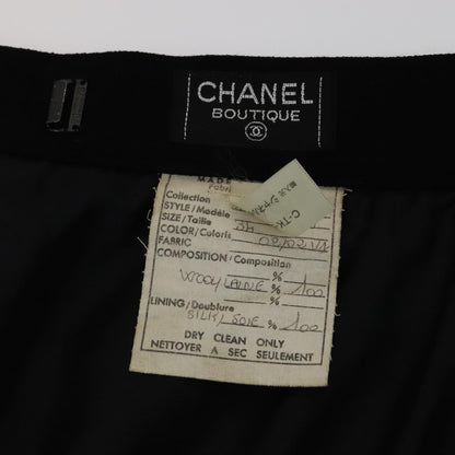 CHANEL Skirt Wool Black CC FF3749