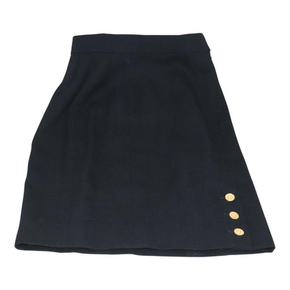 CHANEL Skirt Wool Black CC FF3749