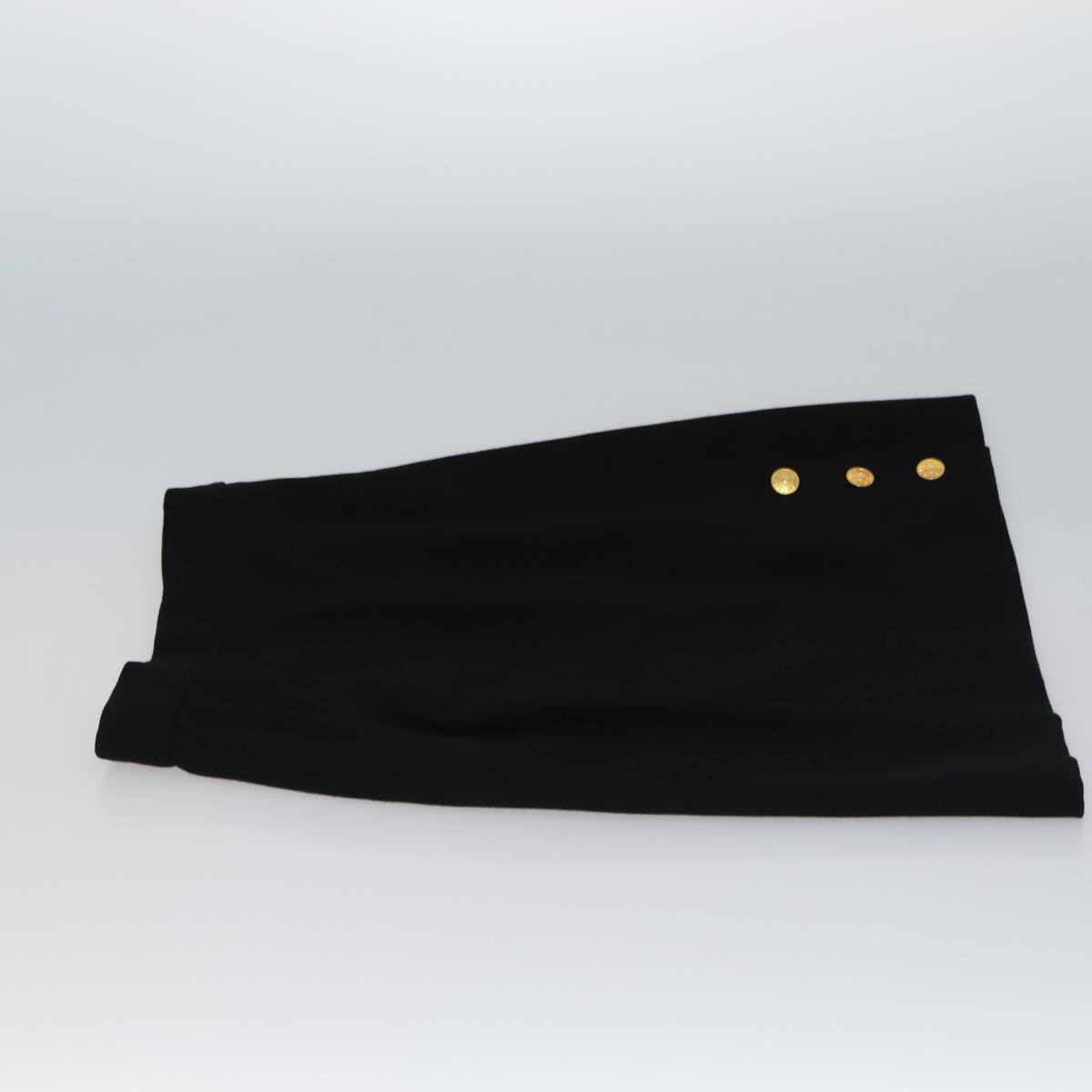 CHANEL Skirt Wool Black CC FF3749