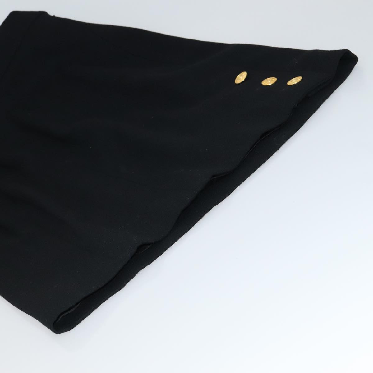 CHANEL Skirt Wool Black CC FF3749