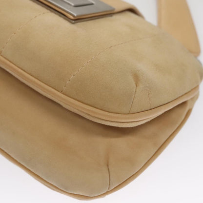 CHANEL Choco Bar line Shoulder Bag Suede Beige CC FF4152