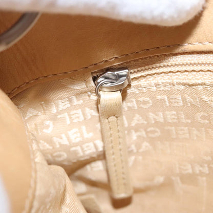 CHANEL Choco Bar line Shoulder Bag Suede Beige CC FF4152