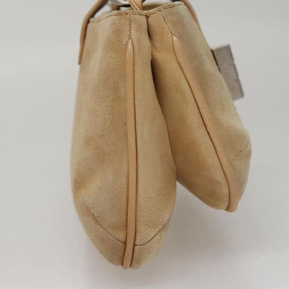 CHANEL Choco Bar line Shoulder Bag Suede Beige CC FF4152