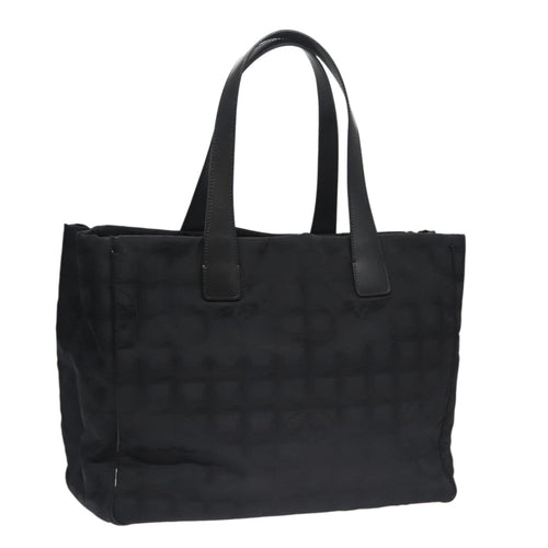 CHANEL New Travel line Tote Bag Nylon Black CC FF4204