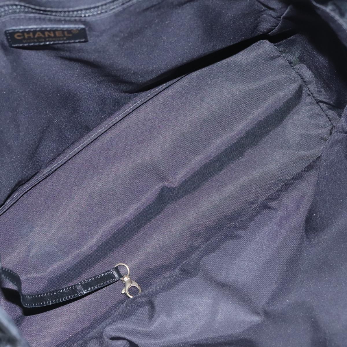 CHANEL New Travel line Tote Bag Nylon Black CC FF4204