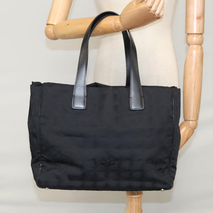CHANEL New Travel line Tote Bag Nylon Black CC FF4204
