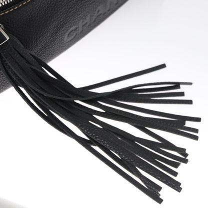CHANEL Shoulder Bag Caviar Skin Black CC FF4222