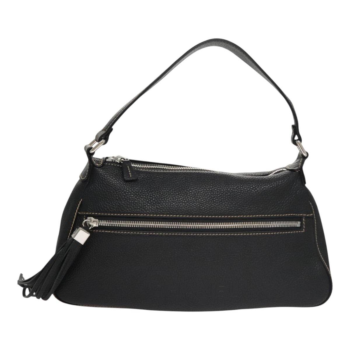 CHANEL Shoulder Bag Caviar Skin Black CC FF4222