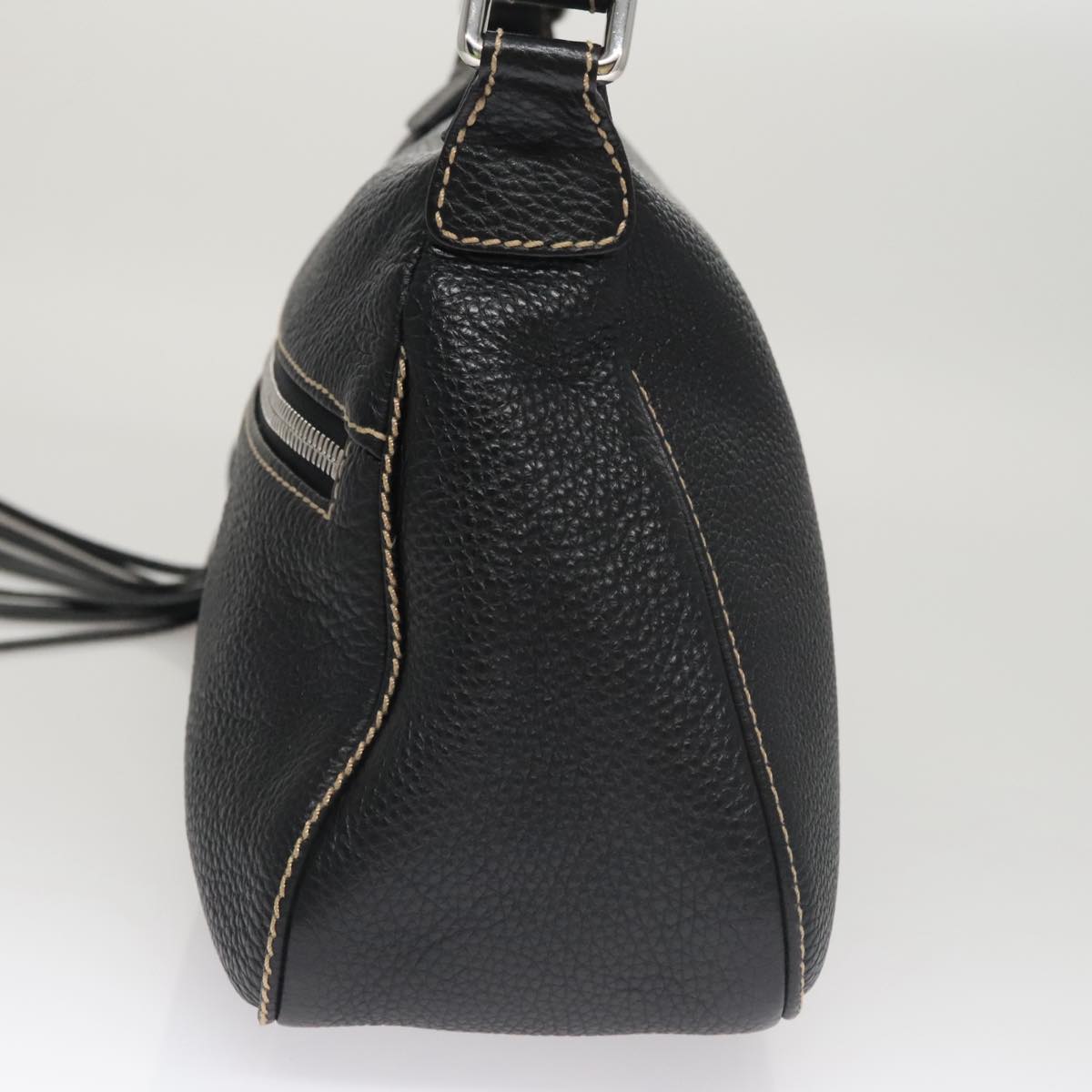 CHANEL Shoulder Bag Caviar Skin Black CC FF4222