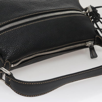 CHANEL Shoulder Bag Caviar Skin Black CC FF4222