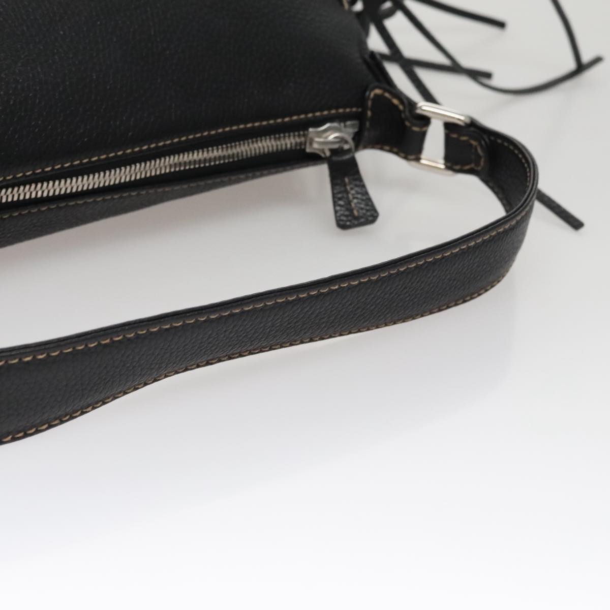 CHANEL Shoulder Bag Caviar Skin Black CC FF4222