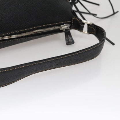 CHANEL Shoulder Bag Caviar Skin Black CC FF4222