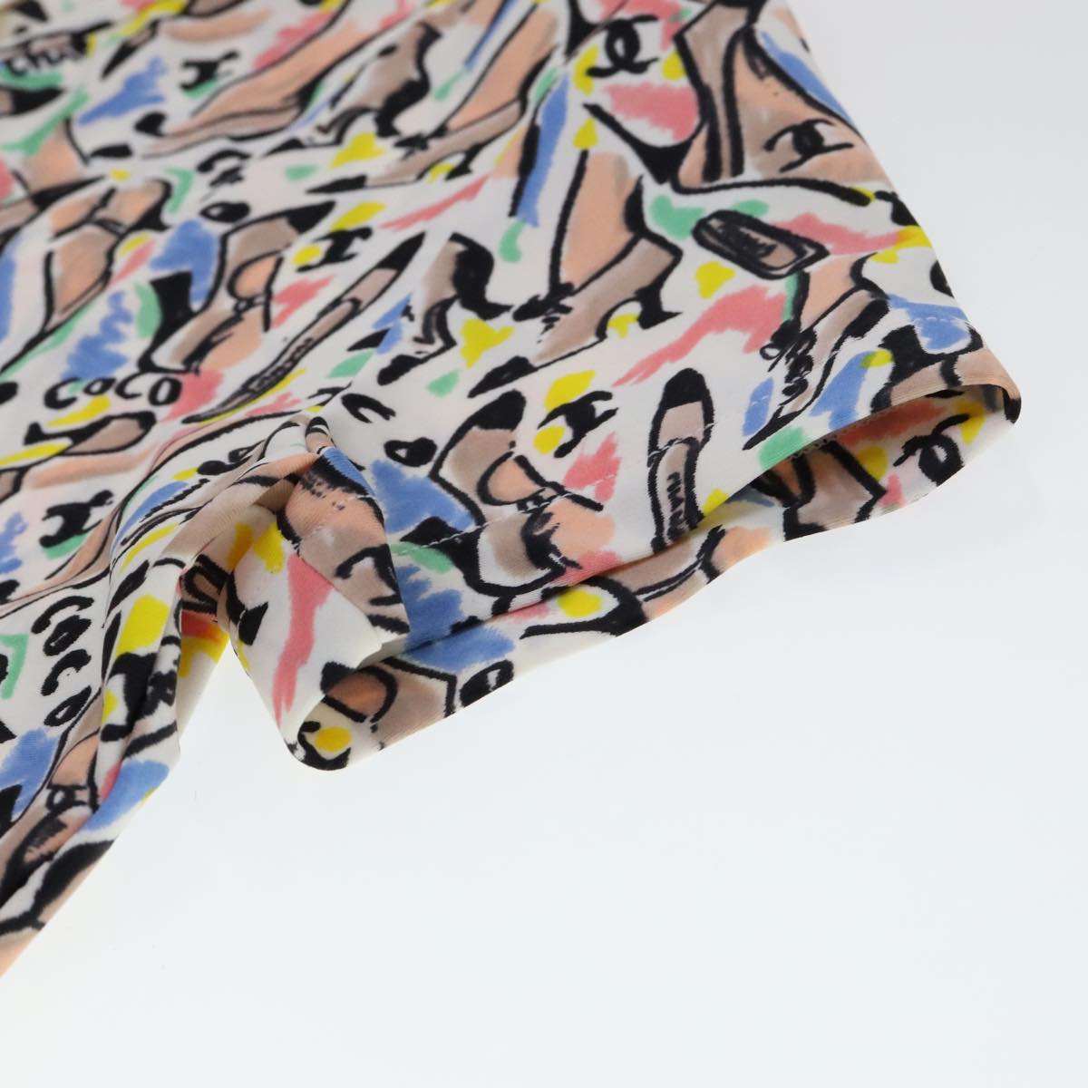 CHANEL Short Sleeve Nylon Multicolor CC FF4348
