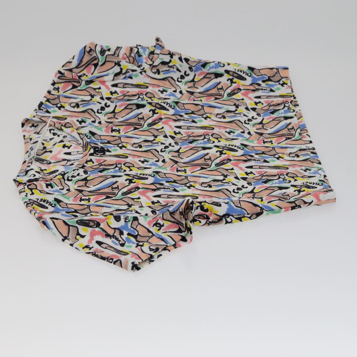 CHANEL Short Sleeve Nylon Multicolor CC FF4348