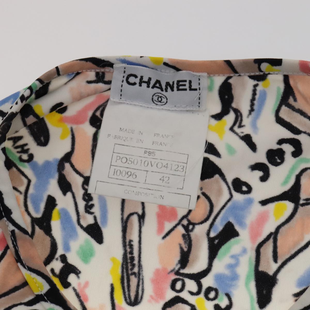 CHANEL Short Sleeve Nylon Multicolor CC FF4348