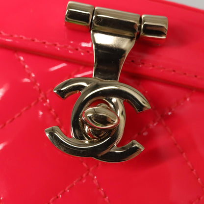 CHANEL Vanity Cosmetic Pouch Enamel Pink CC FF4627A