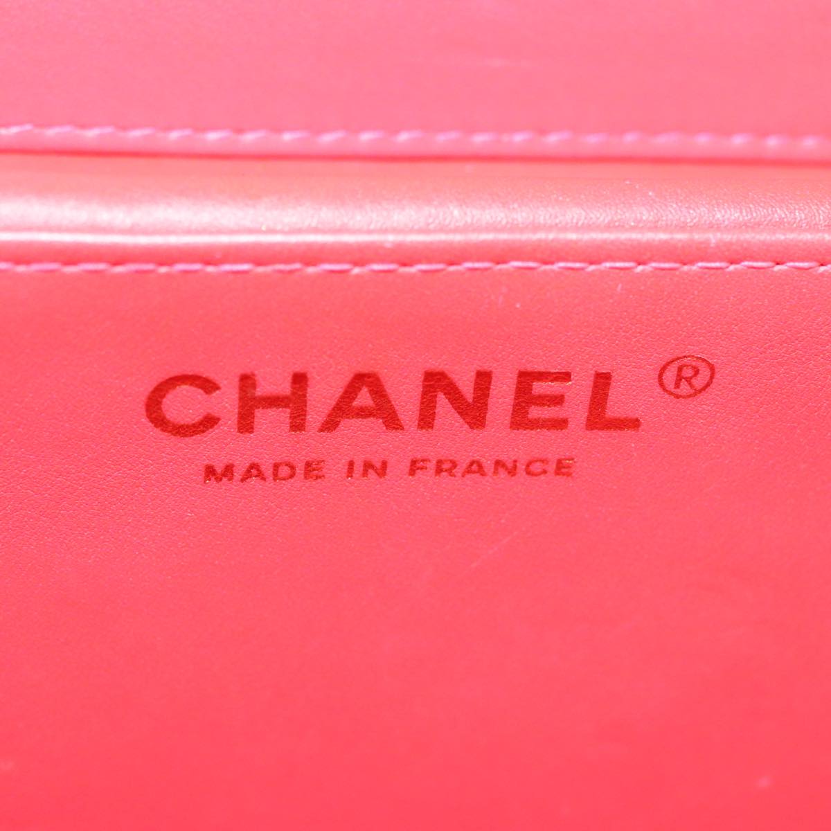 CHANEL Vanity Cosmetic Pouch Enamel Pink CC FF4627A