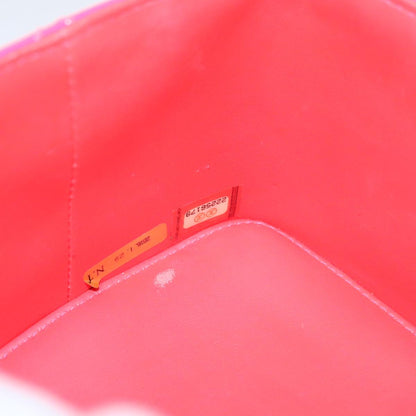 CHANEL Vanity Cosmetic Pouch Enamel Pink CC FF4627A