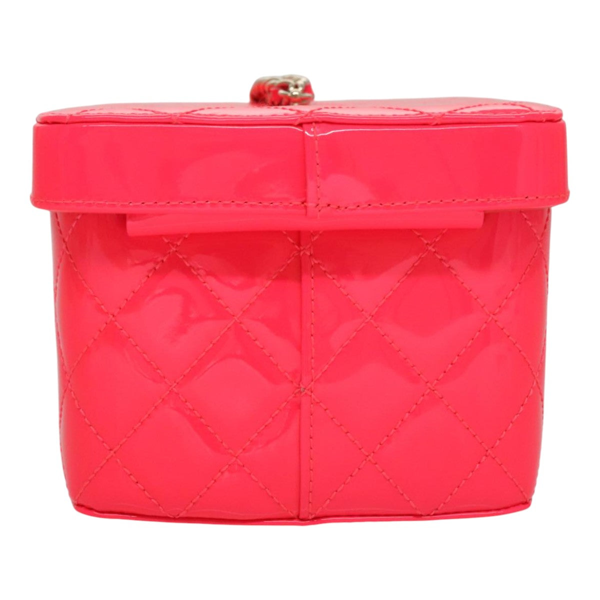CHANEL Vanity Cosmetic Pouch Enamel Pink CC FF4627A