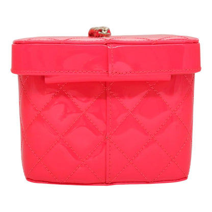 CHANEL Vanity Cosmetic Pouch Enamel Pink CC FF4627A