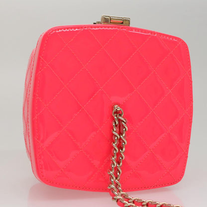CHANEL Vanity Cosmetic Pouch Enamel Pink CC FF4627A