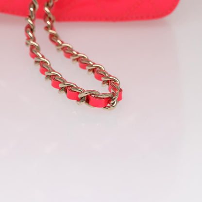 CHANEL Vanity Cosmetic Pouch Enamel Pink CC FF4627A