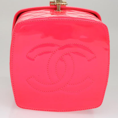 CHANEL Vanity Cosmetic Pouch Enamel Pink CC FF4627A