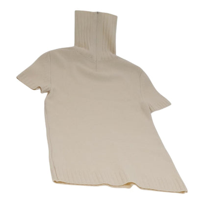 CHANEL Turtleneck Wool Beige CC FF4814