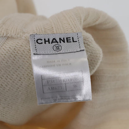 CHANEL Turtleneck Wool Beige CC FF4814