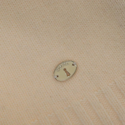 CHANEL Turtleneck Wool Beige CC FF4814