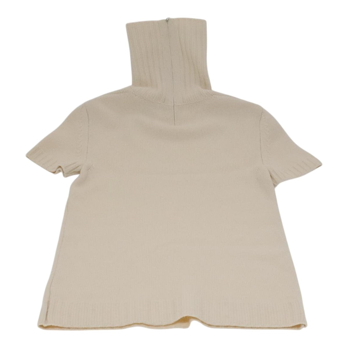 CHANEL Turtleneck Wool Beige CC FF4814