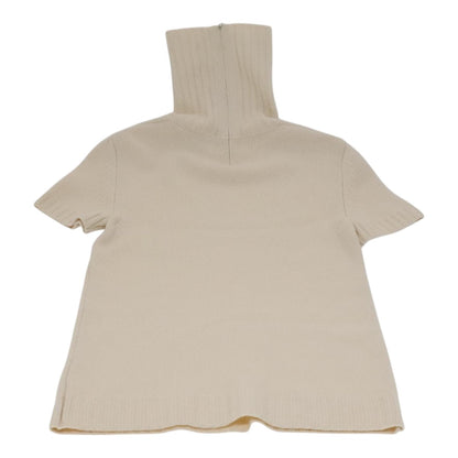 CHANEL Turtleneck Wool Beige CC FF4814