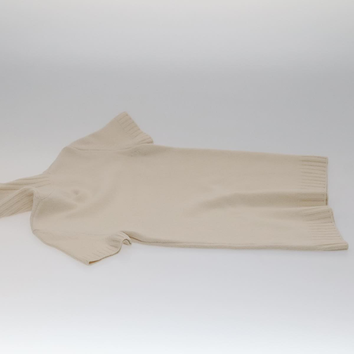 CHANEL Turtleneck Wool Beige CC FF4814