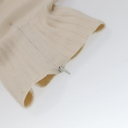 CHANEL Turtleneck Wool Beige CC FF4814