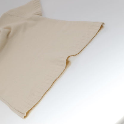 CHANEL Turtleneck Wool Beige CC FF4814