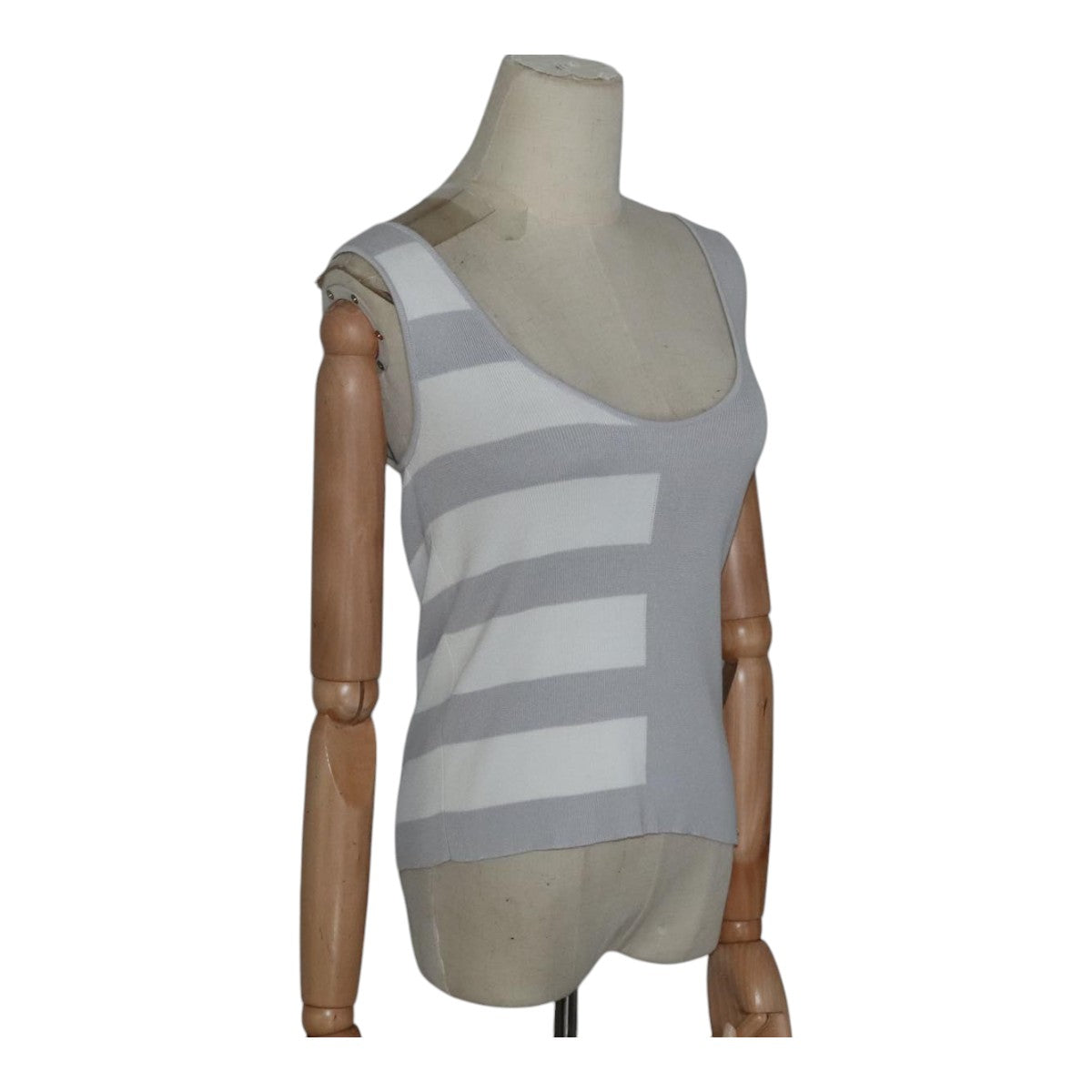 CHANEL Tank Top Cotton 38 Gray CC FF4830