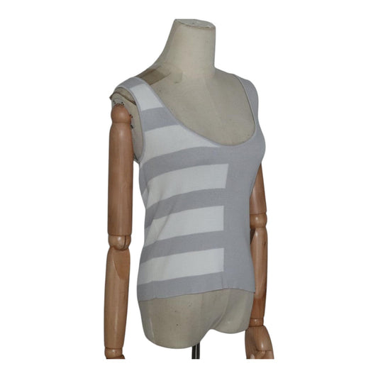 CHANEL Tank Top Cotton 38 Gray CC FF4830