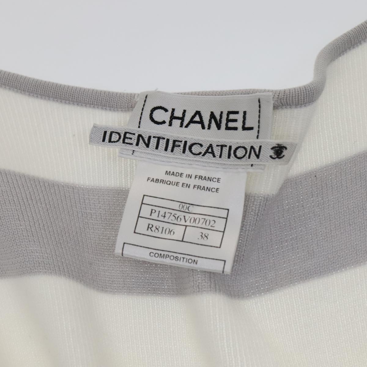 CHANEL Tank Top Cotton 38 Gray CC FF4830