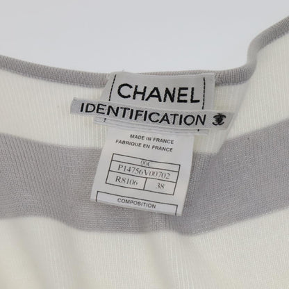 CHANEL Tank Top Cotton 38 Gray CC FF4830