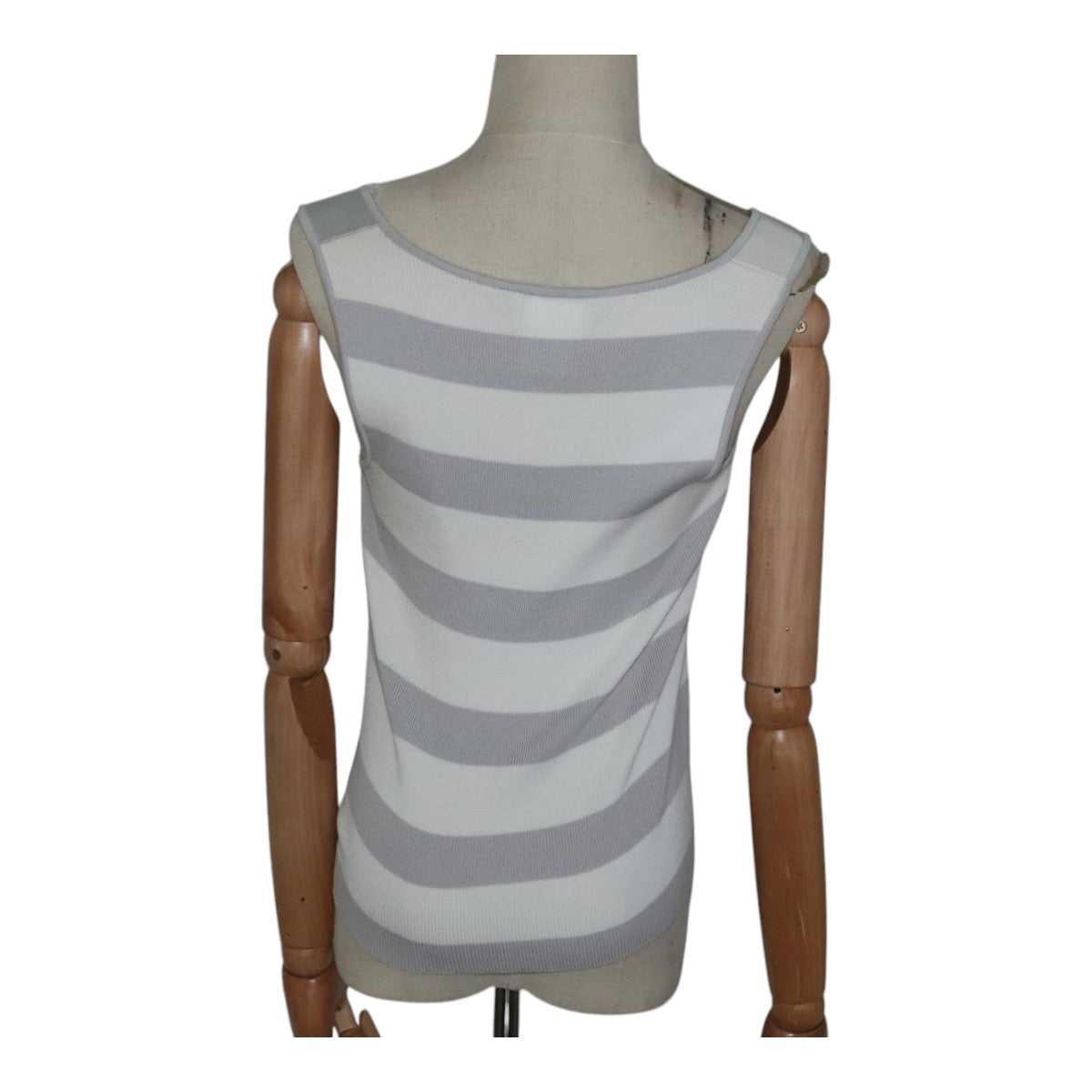 CHANEL Tank Top Cotton 38 Gray CC FF4830