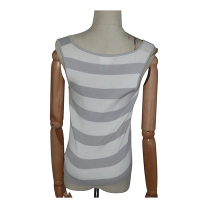 CHANEL Tank Top Cotton 38 Gray CC FF4830