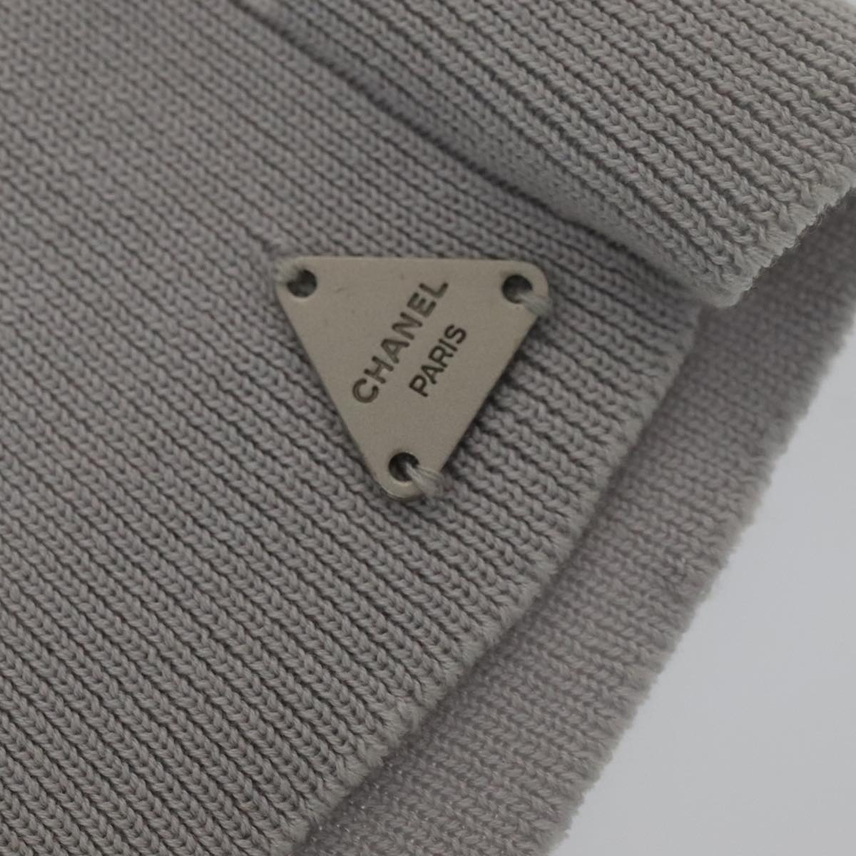 CHANEL Tank Top Cotton 38 Gray CC FF4830