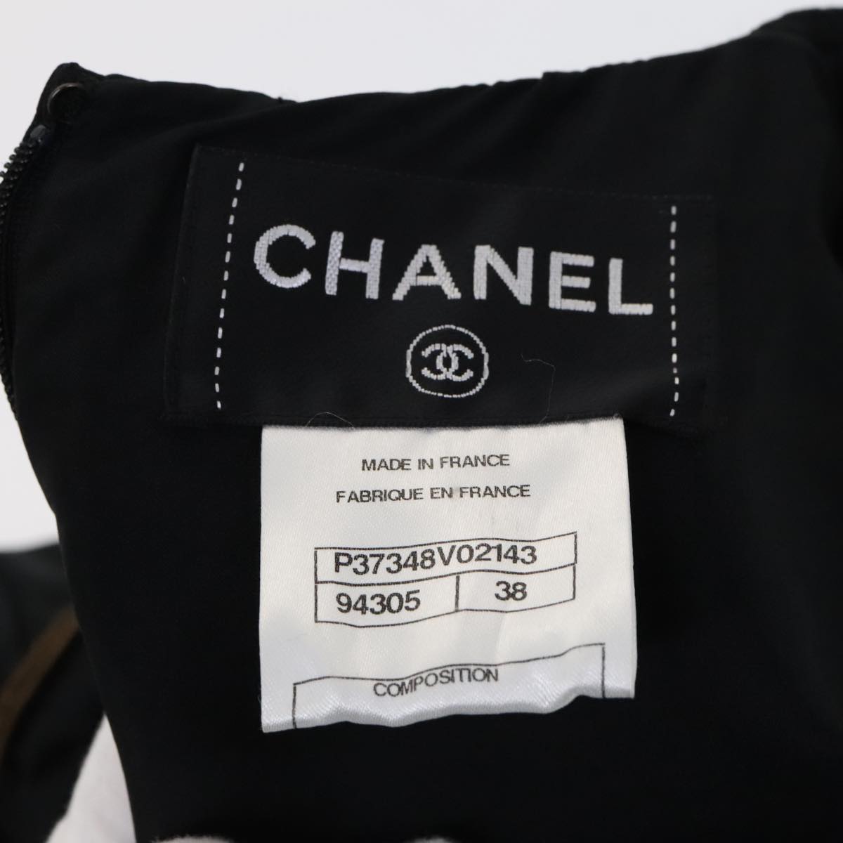 CHANEL One Piece Silk Black CC FF4895