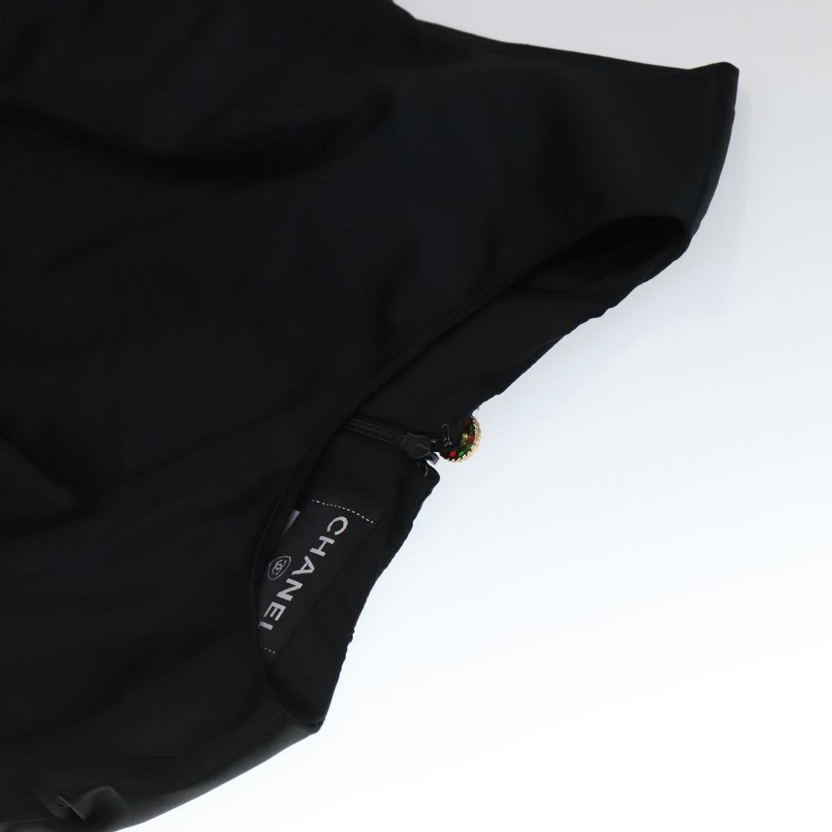 CHANEL One Piece Silk Black CC FF4895