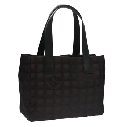 CHANEL New Travel line Tote Bag Nylon Brown CC FF4903