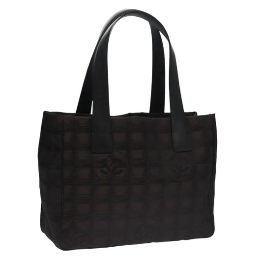 CHANEL New Travel line Tote Bag Nylon Brown CC FF4903
